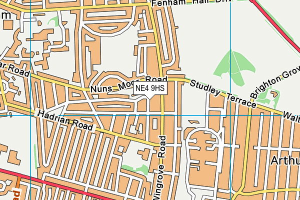 NE4 9HS map - OS VectorMap District (Ordnance Survey)