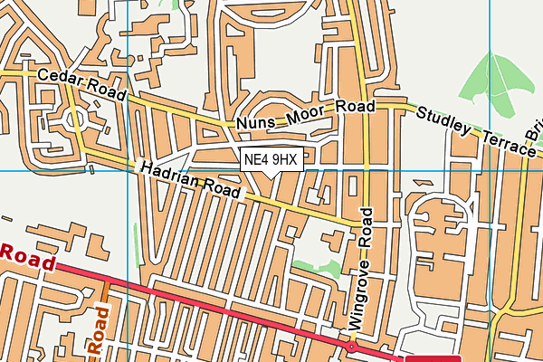 NE4 9HX map - OS VectorMap District (Ordnance Survey)