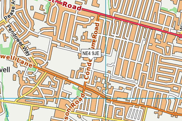 NE4 9JE map - OS VectorMap District (Ordnance Survey)