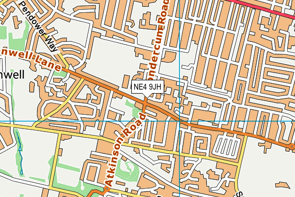 NE4 9JH map - OS VectorMap District (Ordnance Survey)