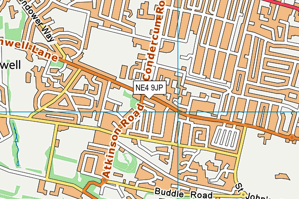 NE4 9JP map - OS VectorMap District (Ordnance Survey)