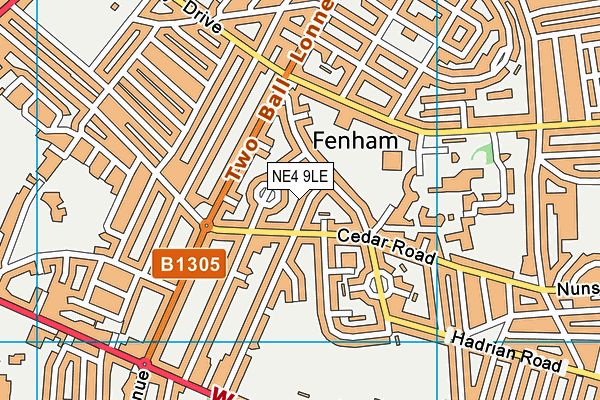 NE4 9LE map - OS VectorMap District (Ordnance Survey)
