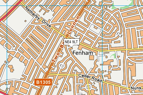 NE4 9LT map - OS VectorMap District (Ordnance Survey)
