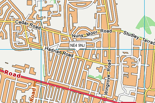 NE4 9NJ map - OS VectorMap District (Ordnance Survey)