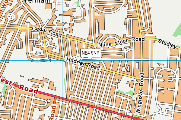 NE4 9NP map - OS VectorMap District (Ordnance Survey)