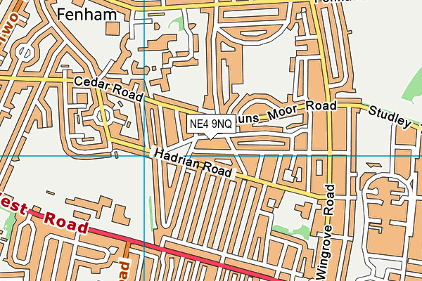NE4 9NQ map - OS VectorMap District (Ordnance Survey)
