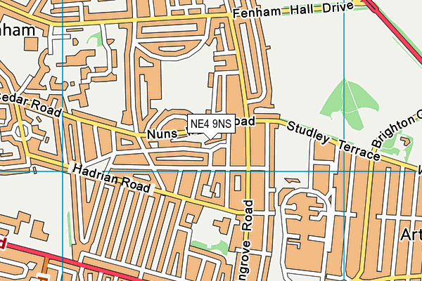 NE4 9NS map - OS VectorMap District (Ordnance Survey)