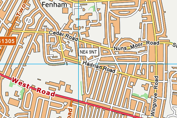 NE4 9NT map - OS VectorMap District (Ordnance Survey)