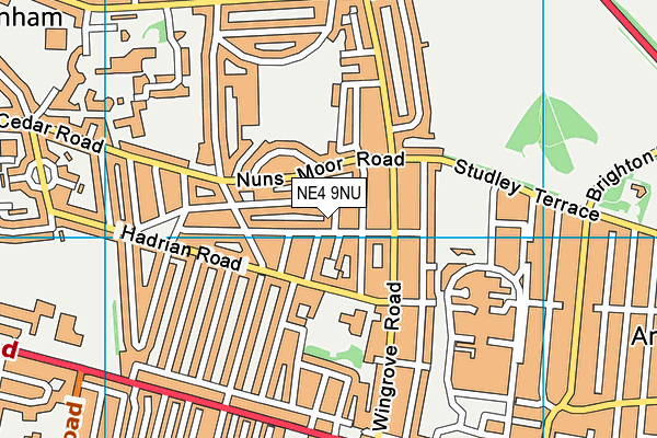 NE4 9NU map - OS VectorMap District (Ordnance Survey)