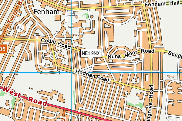 NE4 9NX map - OS VectorMap District (Ordnance Survey)