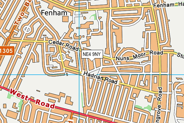 NE4 9NY map - OS VectorMap District (Ordnance Survey)