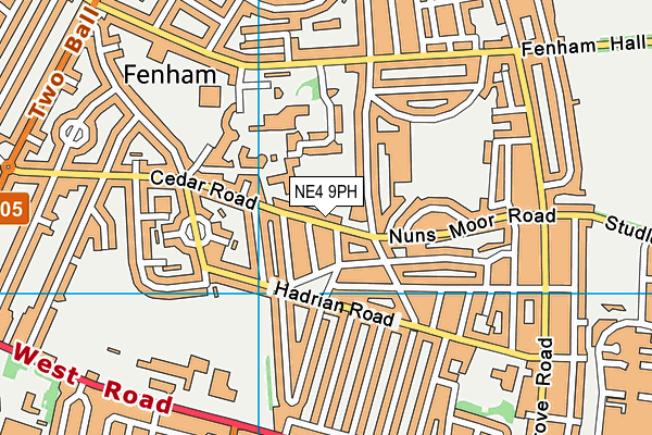 NE4 9PH map - OS VectorMap District (Ordnance Survey)