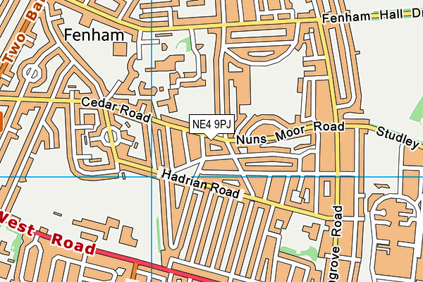 NE4 9PJ map - OS VectorMap District (Ordnance Survey)