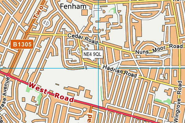 NE4 9QL map - OS VectorMap District (Ordnance Survey)