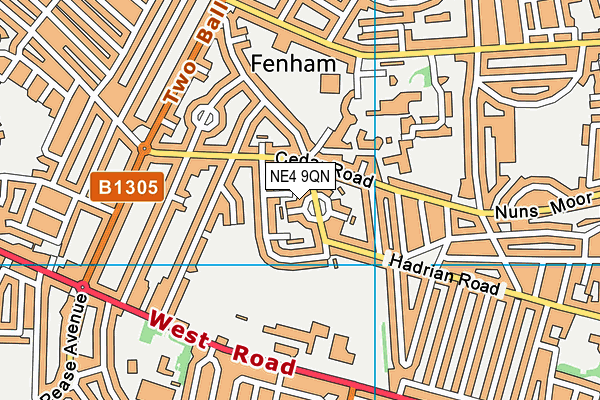 NE4 9QN map - OS VectorMap District (Ordnance Survey)