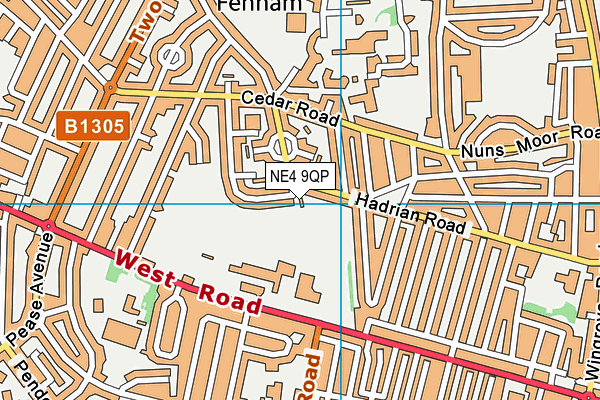 NE4 9QP map - OS VectorMap District (Ordnance Survey)