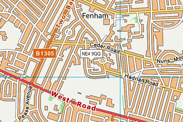 NE4 9QQ map - OS VectorMap District (Ordnance Survey)