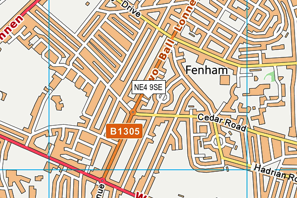 NE4 9SE map - OS VectorMap District (Ordnance Survey)