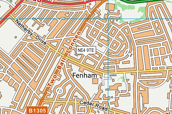 NE4 9TE map - OS VectorMap District (Ordnance Survey)