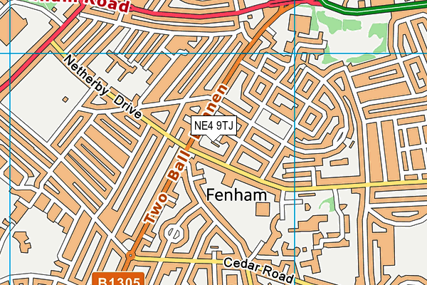 NE4 9TJ map - OS VectorMap District (Ordnance Survey)
