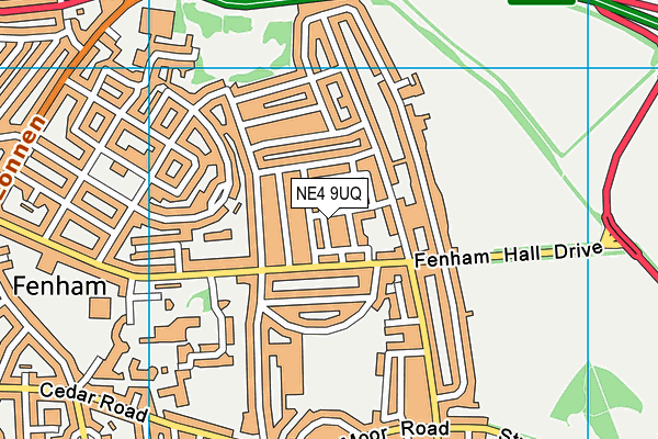 NE4 9UQ map - OS VectorMap District (Ordnance Survey)