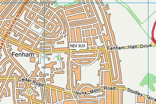 NE4 9UX map - OS VectorMap District (Ordnance Survey)
