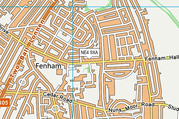 NE4 9XA map - OS VectorMap District (Ordnance Survey)