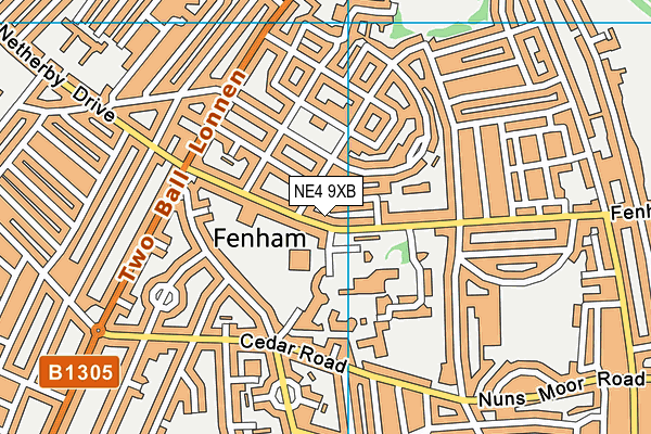 NE4 9XB map - OS VectorMap District (Ordnance Survey)