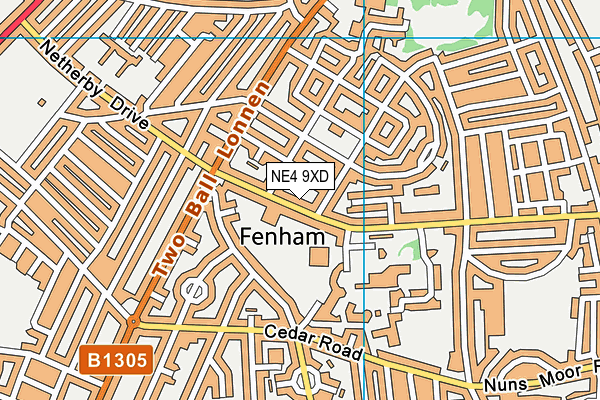 Fenham Swimming Pool (Closed) map (NE4 9XD) - OS VectorMap District (Ordnance Survey)