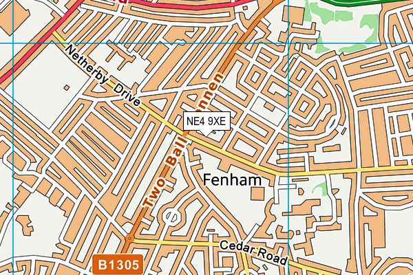NE4 9XE map - OS VectorMap District (Ordnance Survey)