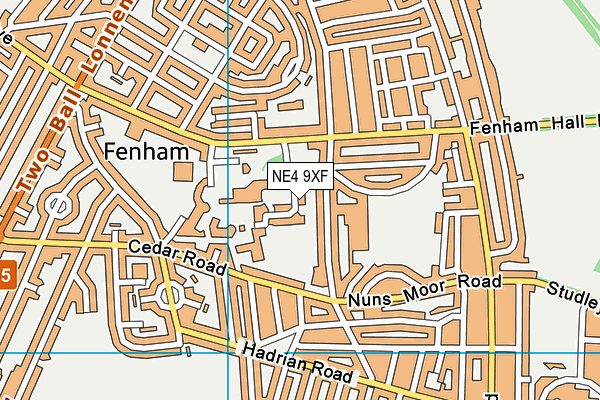 NE4 9XF map - OS VectorMap District (Ordnance Survey)