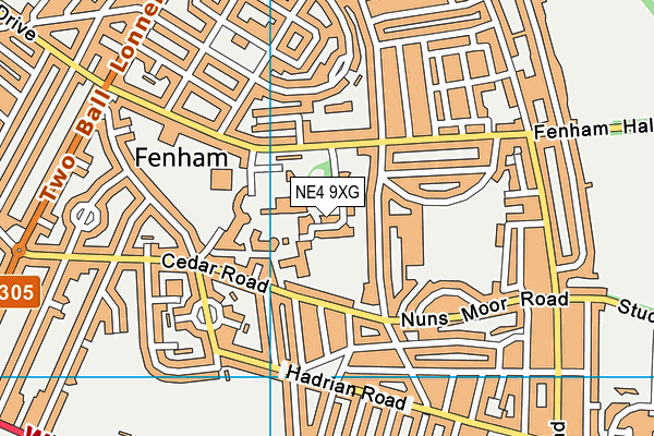 NE4 9XG map - OS VectorMap District (Ordnance Survey)