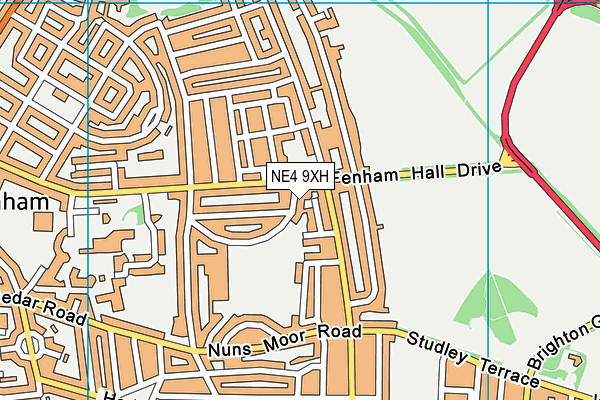NE4 9XH map - OS VectorMap District (Ordnance Survey)