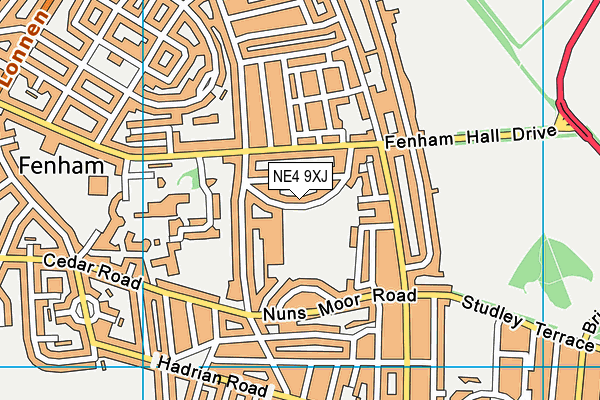 NE4 9XJ map - OS VectorMap District (Ordnance Survey)