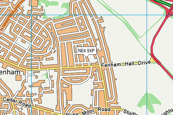 NE4 9XP map - OS VectorMap District (Ordnance Survey)