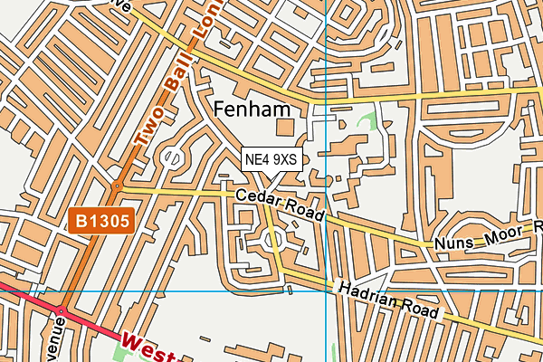 NE4 9XS map - OS VectorMap District (Ordnance Survey)