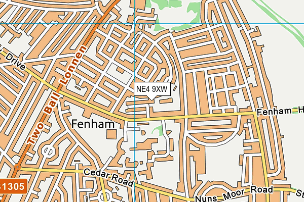 NE4 9XW map - OS VectorMap District (Ordnance Survey)