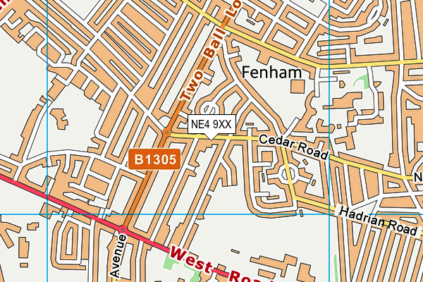 NE4 9XX map - OS VectorMap District (Ordnance Survey)