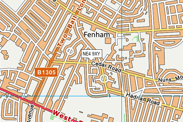 NE4 9XY map - OS VectorMap District (Ordnance Survey)