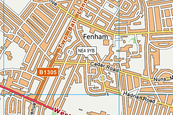 NE4 9YB map - OS VectorMap District (Ordnance Survey)
