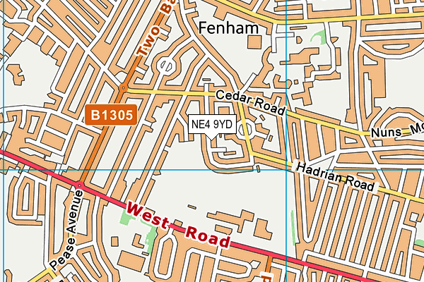 NE4 9YD map - OS VectorMap District (Ordnance Survey)