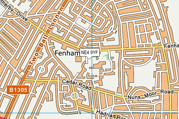 NE4 9YF map - OS VectorMap District (Ordnance Survey)