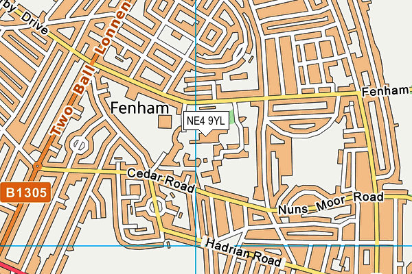 NE4 9YL map - OS VectorMap District (Ordnance Survey)