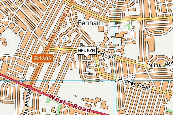 NE4 9YN map - OS VectorMap District (Ordnance Survey)