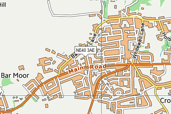 NE40 3AE map - OS VectorMap District (Ordnance Survey)