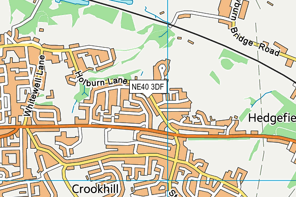 NE40 3DF map - OS VectorMap District (Ordnance Survey)