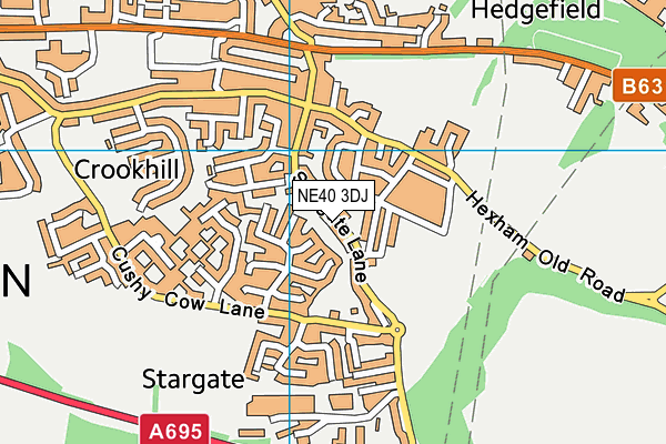 NE40 3DJ map - OS VectorMap District (Ordnance Survey)