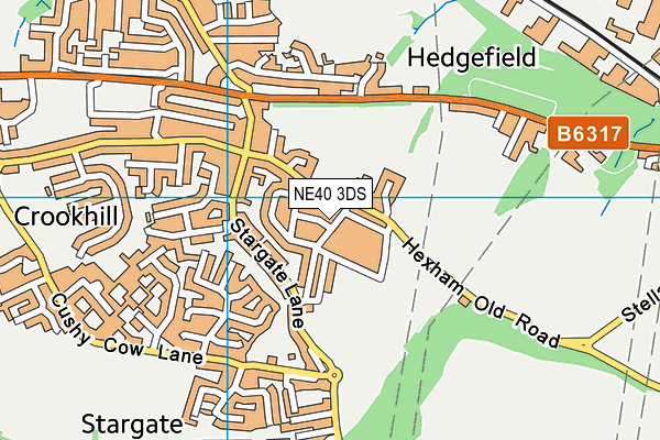 NE40 3DS map - OS VectorMap District (Ordnance Survey)