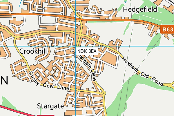 NE40 3EA map - OS VectorMap District (Ordnance Survey)