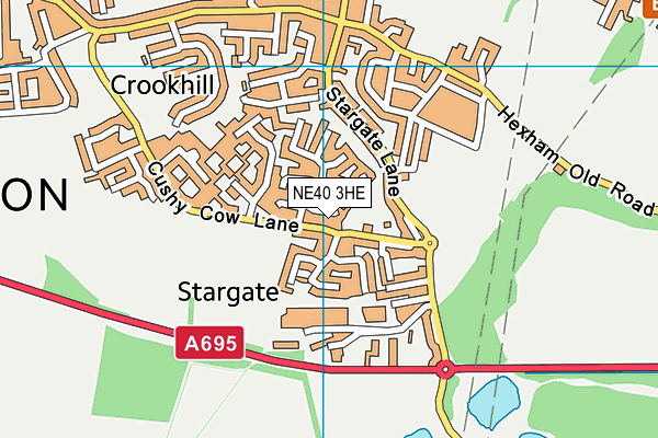 NE40 3HE map - OS VectorMap District (Ordnance Survey)